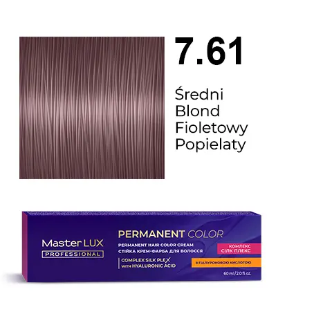 [20058] Krem do trwałej farby do włosów Master LUX professional 7.61 Średni blond fioletowy popielaty