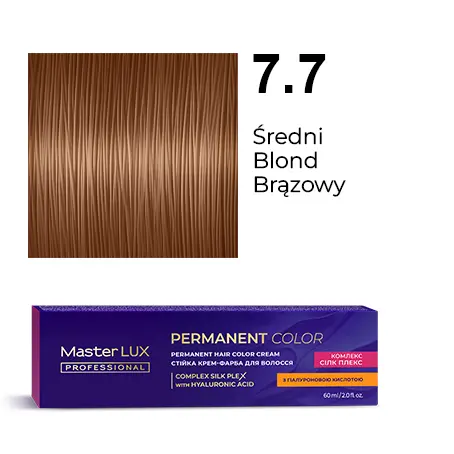 [20059] Krem do trwałej farby do włosów Master LUX professional 7.7 Średni blond brązowy