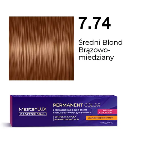 [20062] Permanent hair color cream Master LUX professional 7.74 Medium Blonde Brown Сopper