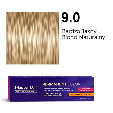 [20092] Krem do trwałej farby do włosów Master LUX professional 9.0 Bardzo jasny blond naturalny