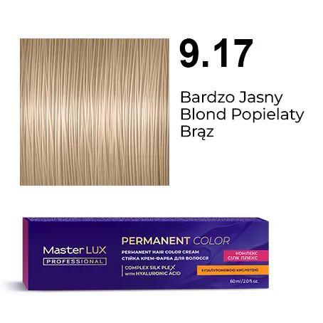 [20097] Permanent hair color cream Master LUX professional 9.17 Very Light Blonde Ashy-Brown